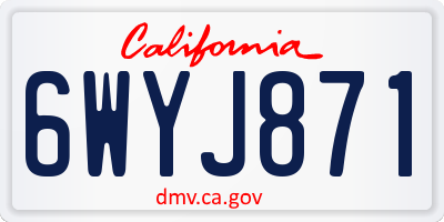 CA license plate 6WYJ871