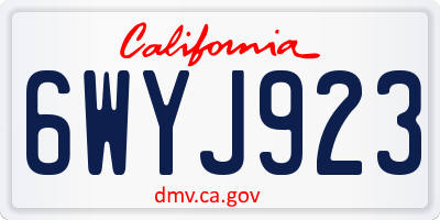 CA license plate 6WYJ923