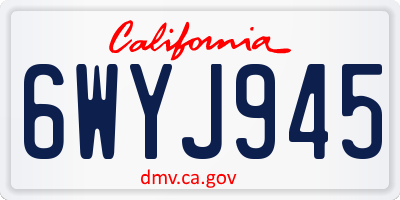 CA license plate 6WYJ945