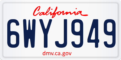 CA license plate 6WYJ949