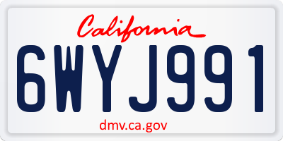CA license plate 6WYJ991