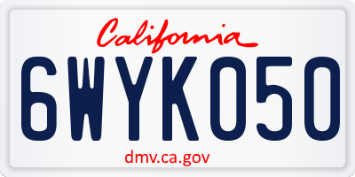 CA license plate 6WYK050