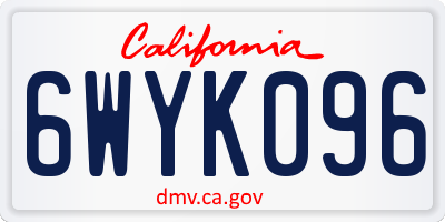 CA license plate 6WYK096