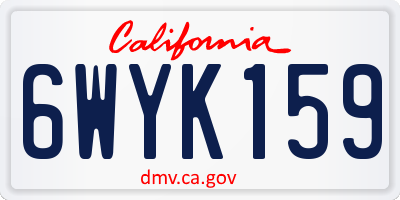 CA license plate 6WYK159