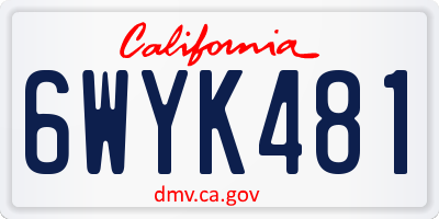 CA license plate 6WYK481