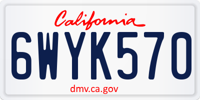 CA license plate 6WYK570