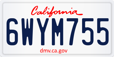 CA license plate 6WYM755