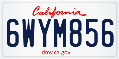 CA license plate 6WYM856