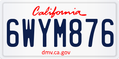 CA license plate 6WYM876