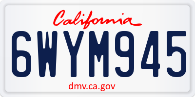 CA license plate 6WYM945