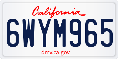 CA license plate 6WYM965
