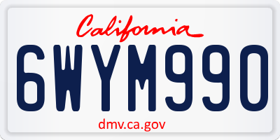 CA license plate 6WYM990