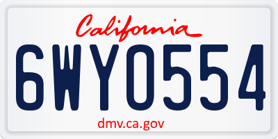 CA license plate 6WYO554