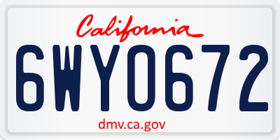 CA license plate 6WYO672