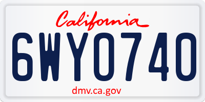 CA license plate 6WYO740