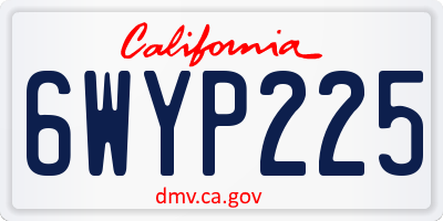 CA license plate 6WYP225