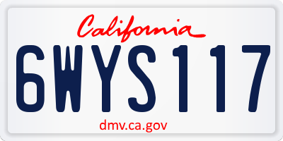 CA license plate 6WYS117
