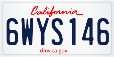 CA license plate 6WYS146