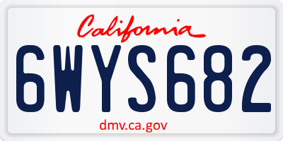 CA license plate 6WYS682