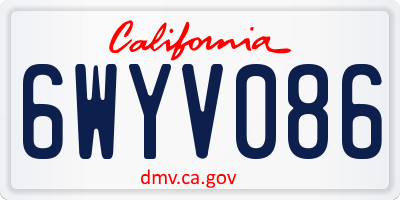 CA license plate 6WYV086