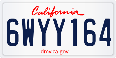 CA license plate 6WYY164