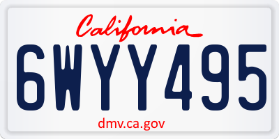 CA license plate 6WYY495