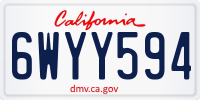 CA license plate 6WYY594