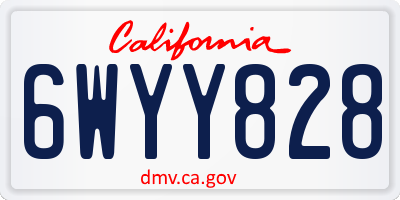 CA license plate 6WYY828