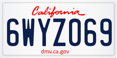 CA license plate 6WYZ069