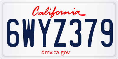 CA license plate 6WYZ379