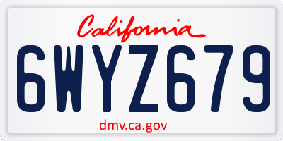 CA license plate 6WYZ679