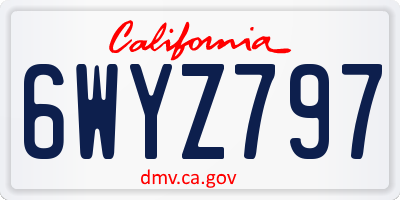 CA license plate 6WYZ797
