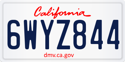 CA license plate 6WYZ844
