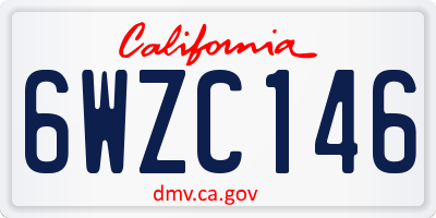 CA license plate 6WZC146