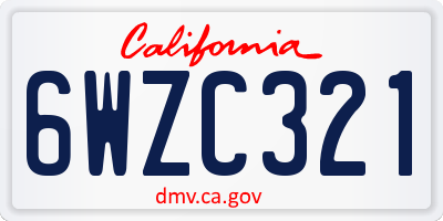 CA license plate 6WZC321