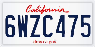 CA license plate 6WZC475