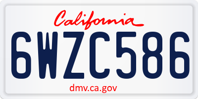 CA license plate 6WZC586