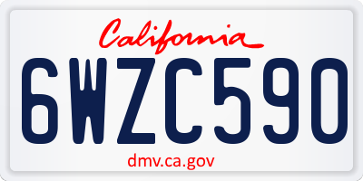 CA license plate 6WZC590