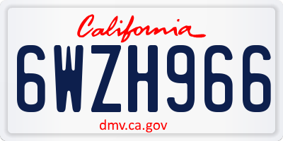 CA license plate 6WZH966