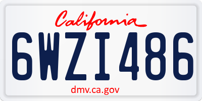 CA license plate 6WZI486