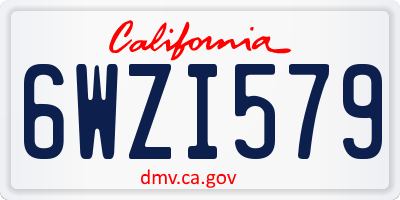 CA license plate 6WZI579