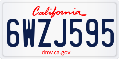 CA license plate 6WZJ595