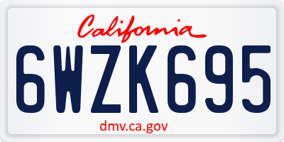 CA license plate 6WZK695