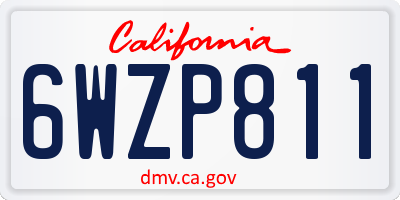 CA license plate 6WZP811