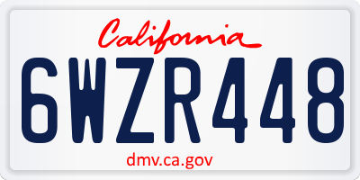 CA license plate 6WZR448