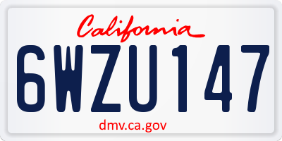 CA license plate 6WZU147