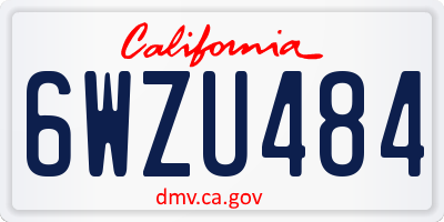 CA license plate 6WZU484