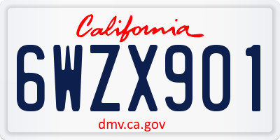 CA license plate 6WZX901