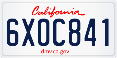 CA license plate 6X0C841