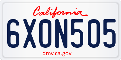 CA license plate 6X0N505